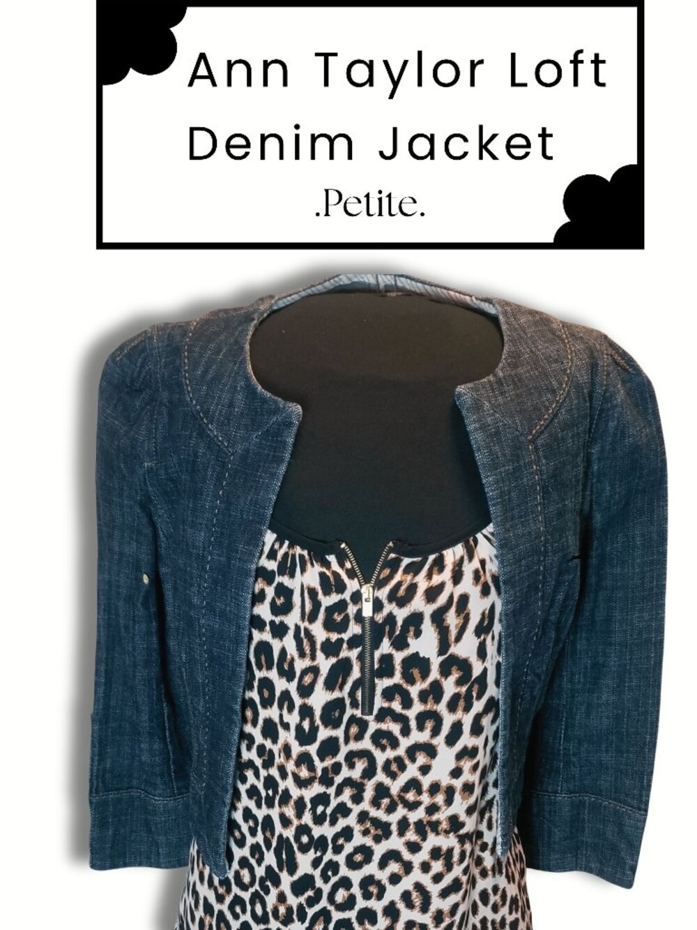 Ann Taylor Loft Petite Denim Jacket - 00P - Dark Wash Cropped Blazer